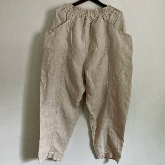 Elizabeth Suzann Clyde Workpants in Flax Midweight Linen, Size 1X - Picture 7 of 16